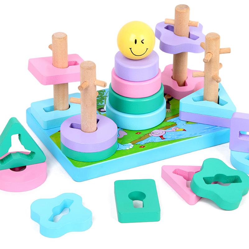 Stacking Toys Kids Wooden Shapes